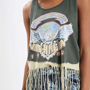 Van Halen 1984 Tour Fringed Crop Top Band Tank Top